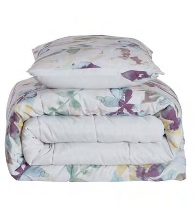 duvet-arabel-doblado-estampasdo-floral-verde-y-morado